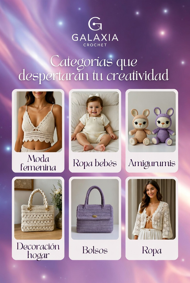 Vista de categorías de Galaxia Crochet